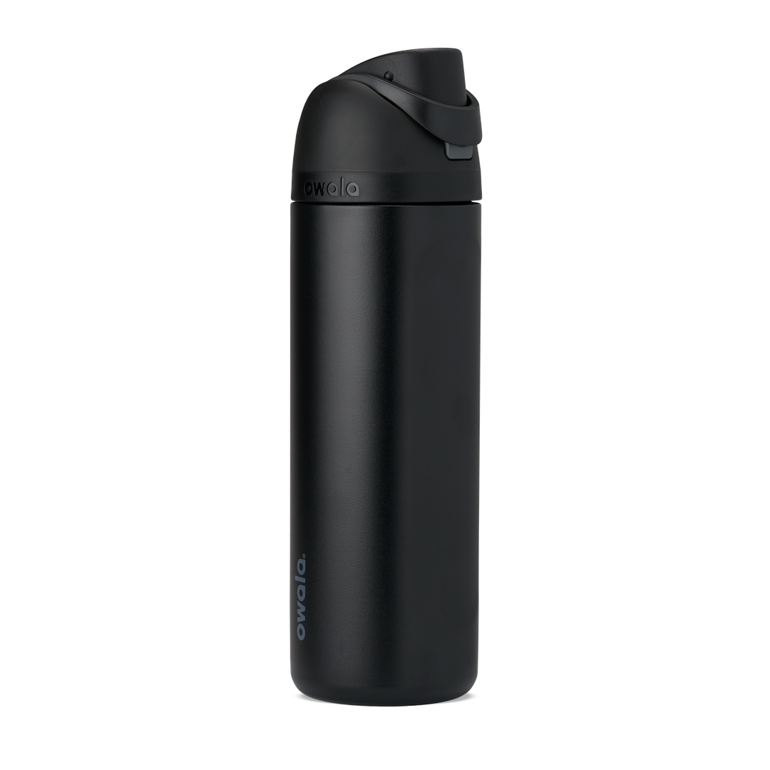 Owala FreeSip AU, Stainless Steel / Tritan Plastic, 24oz / 32oz / 40oz / 25oz, APAC — Very, Very Dark / Stainless Steel / 24oz