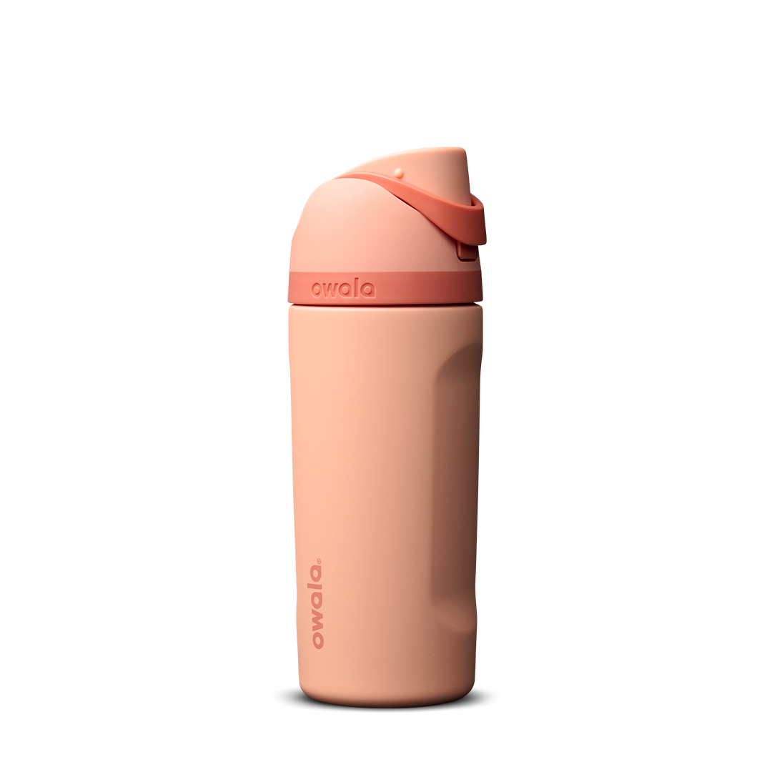 Owala FreeSip EMEA, Stainless Steel / Plastic, 24oz / 32oz / 16oz / 25oz — Peach of Mind / Stainless Steel / 16oz