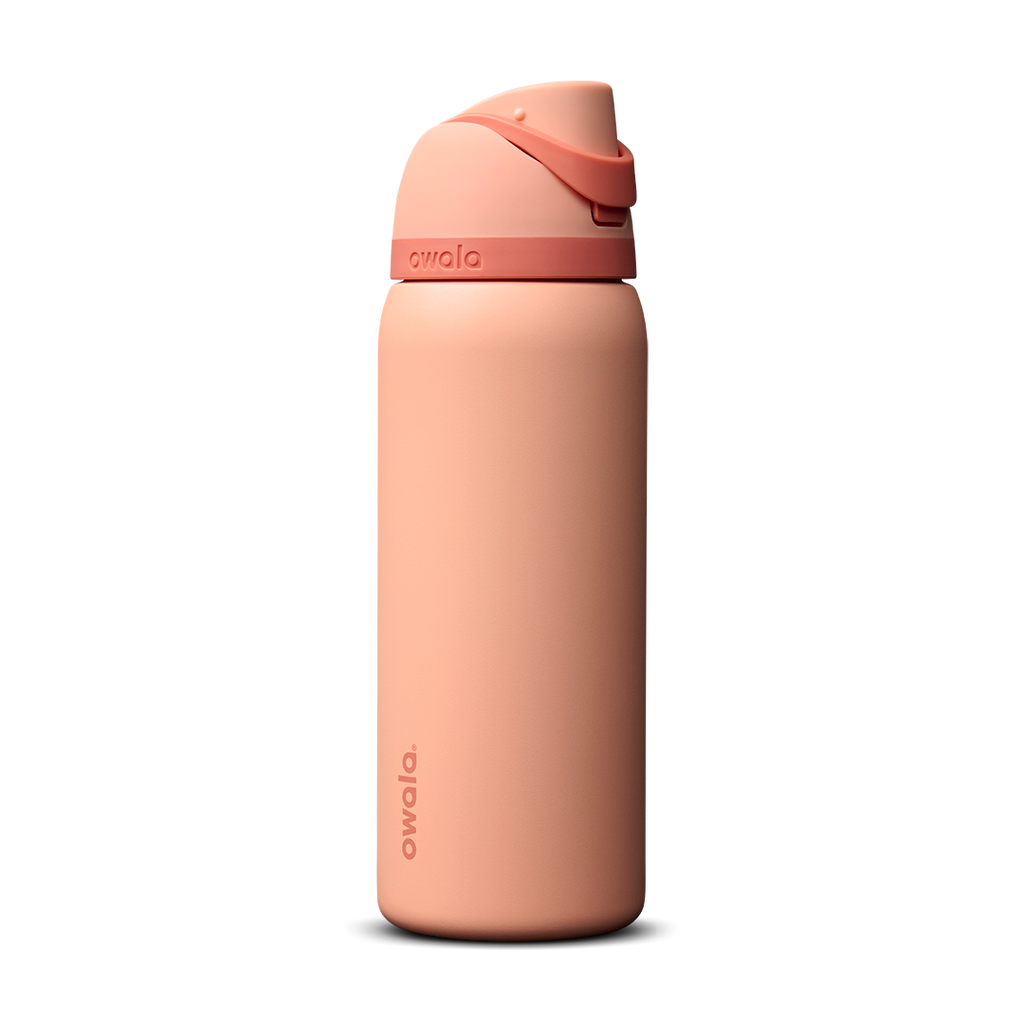 Owala FreeSip® CA, 24oz / 25oz / 32oz / 40oz, Stainless Steel / Tritan Plastic — 32oz / Peach of Mind / Stainless Steel