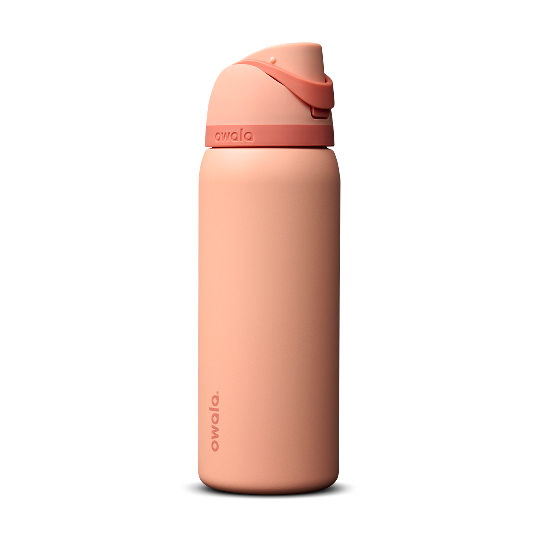 Owala FreeSip® CA, 24oz / 25oz / 32oz / 40oz, Stainless Steel / Tritan Plastic — 32oz / Peach of Mind / Stainless Steel