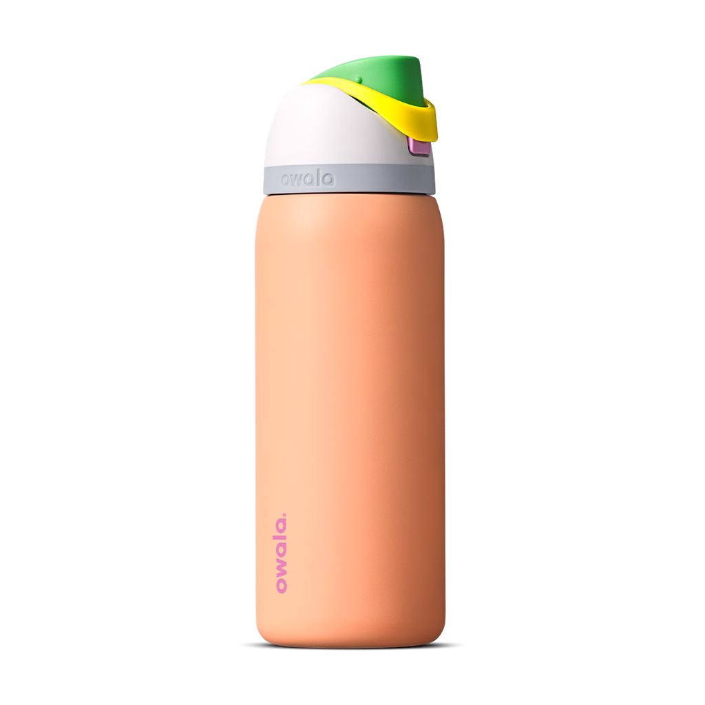 Owala FreeSip AU, Stainless Steel / Tritan Plastic, 24oz / 32oz / 40oz / 25oz, APAC — Peachy Keen / Stainless Steel / 32oz